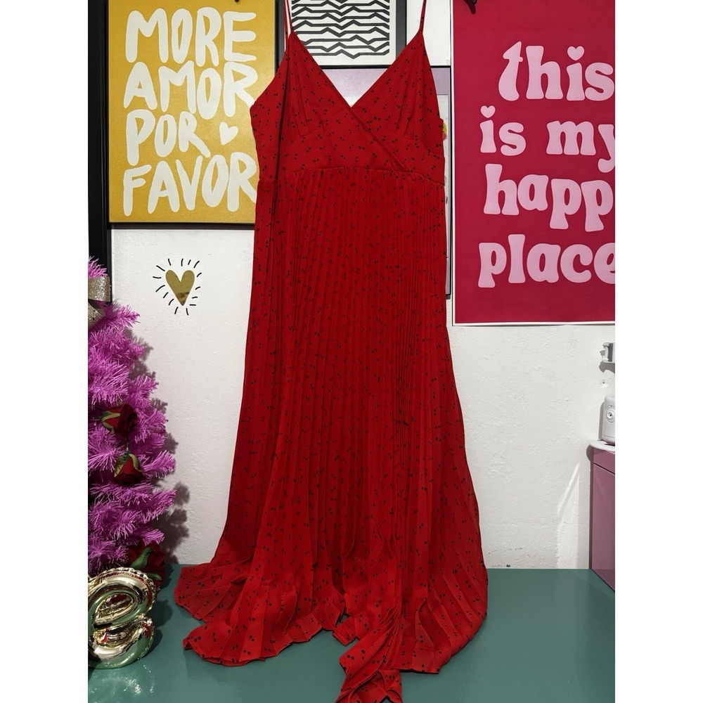 UNIQLO :C Clare‎ Waight Keller Red Pleated Camisole Dress -L - NWT